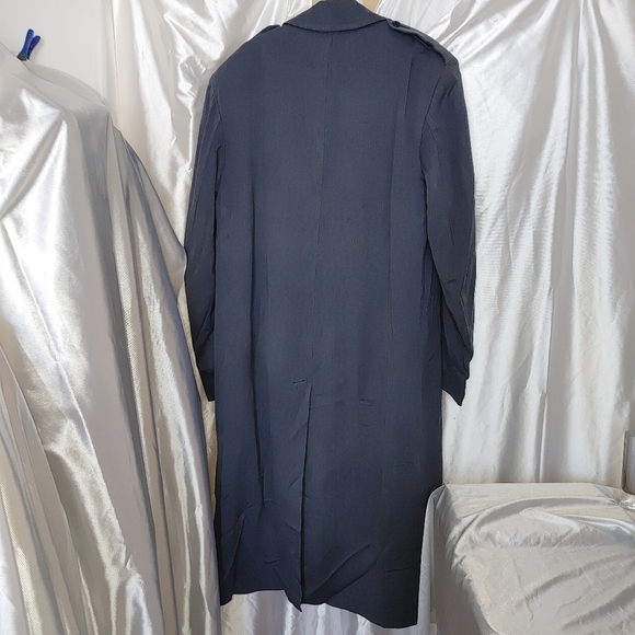 Vintage gorgeous wool lined heavy men's treated overcoat 40 shoulder 50 chest L - Picture 2 of 10